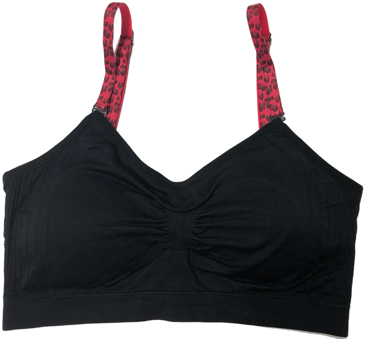 Red Cheetah Elastic Straps on a Scoopneck Seamless Bra